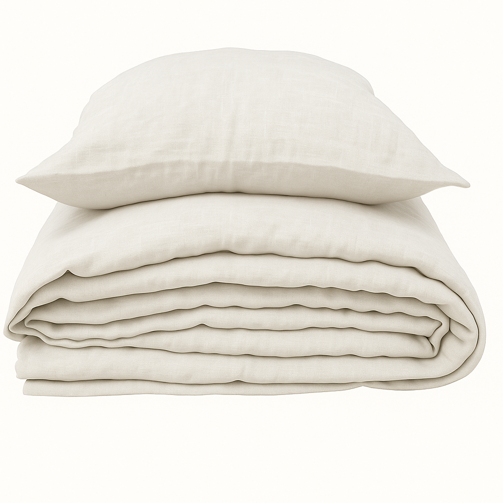 PO NAROČILU - večje dim. Lanena posteljnina predprana SM.BELA do 200x220