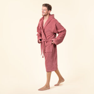 Kopalni plašč s kapuco iz 100% eko bombaža unisex roza