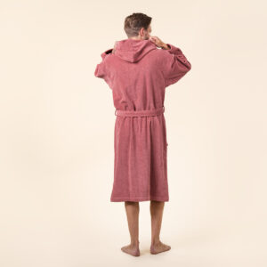 Kopalni plašč s kapuco iz 100% eko bombaža unisex roza
