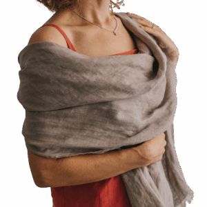 Šal iz 100% lana natur siva