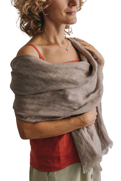 Šal iz 100% lana natur siva