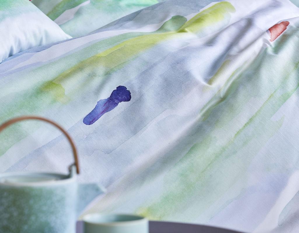 Posteljnina Grunspecht saten, ročno potiskana 140x200, 50x70 Posteljnina Grunspecht saten, ročno potiskana 140x200, 50x70