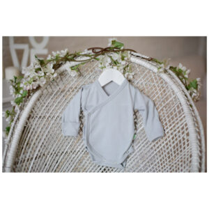 EKO Merino Otroški Body na preklop DR SIV vel. 56 do 68