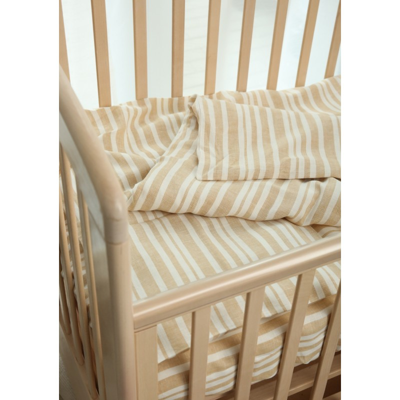 Otroška posteljnina 100% lan, črtasta 100x135