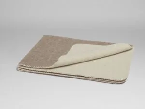 NA ZALOGI Merino volnena odeja white/light brown 150x220