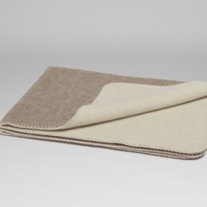 Mehka deka iz 100% merino volne white/light brown 150x220