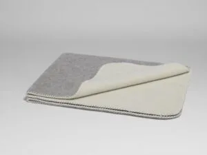 Merino volnena odeja white/lig grey 150x220