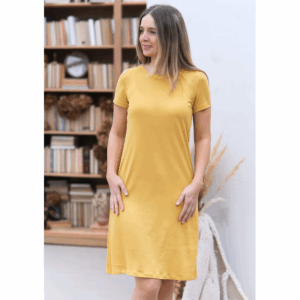 Ženska spalna srajca KR iz 100% lana RUMENA XS,S,L
