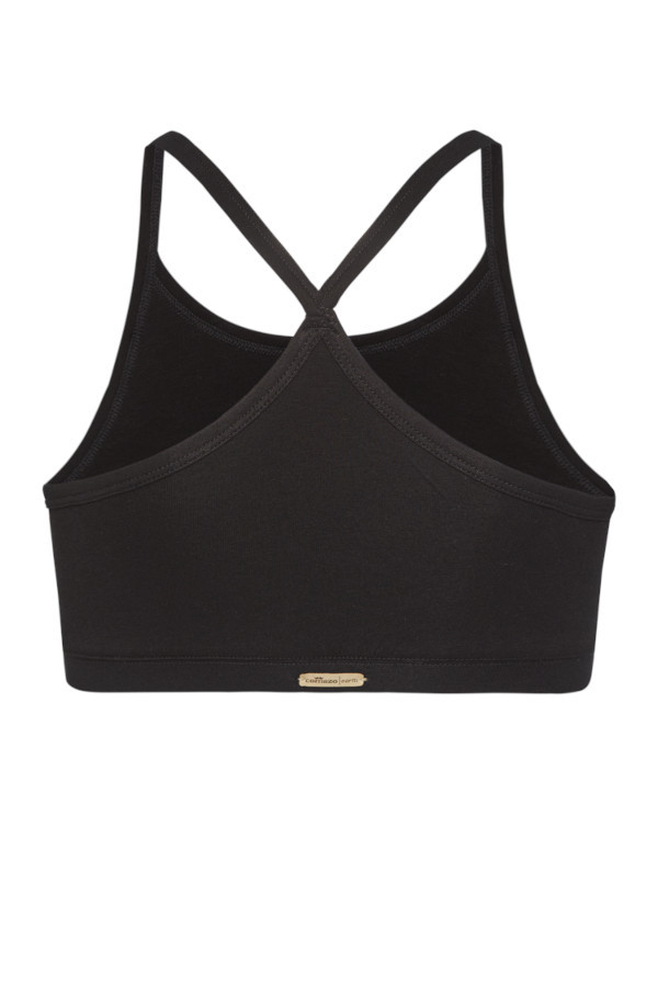 Eko Bombažni JogaTop Nedrček, brez žičke ČRN