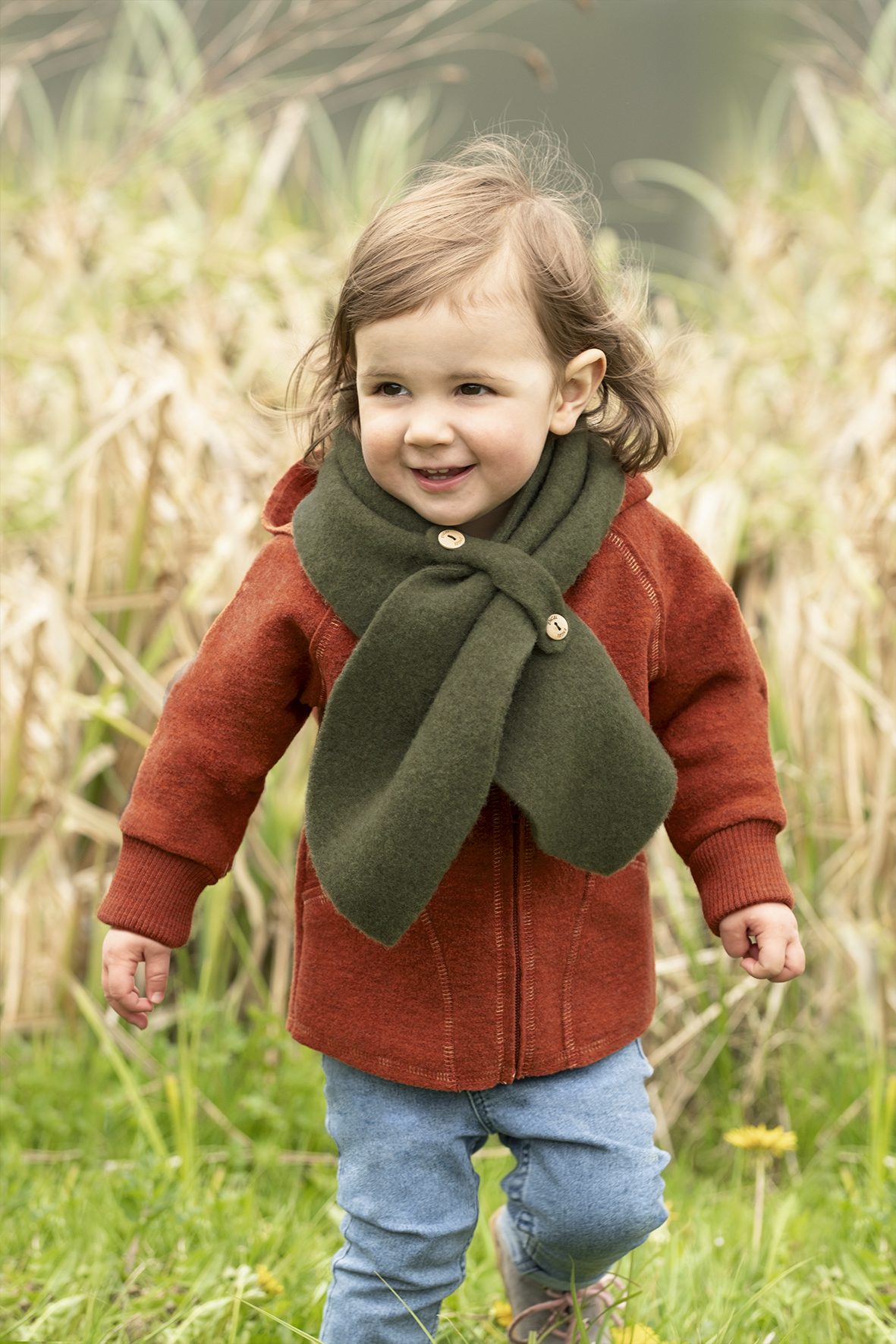 Otroški šal walnut- flis 100% volna unisize