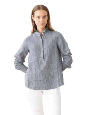 Srajca 100% lan Fabio S navy white Srajca 100% lan Fabio S navy white