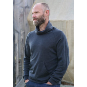 Moški pulover iz 100% merino volne, t.siv
