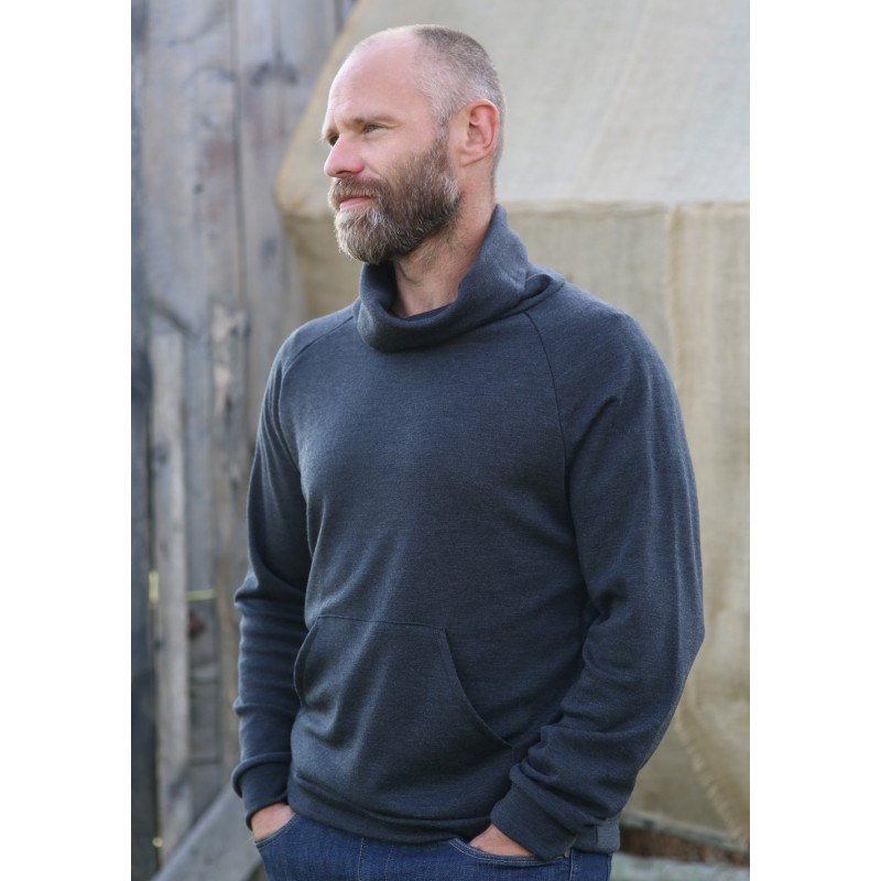 Moški pulover iz 100% merino volne, t.siv