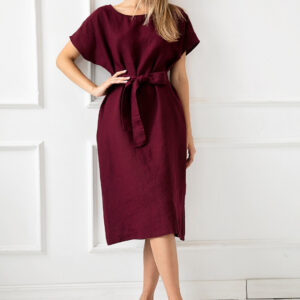 Obleka ženska 1271 100% lan, več barv in velikosti