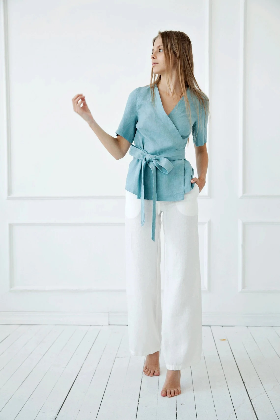 Srajca 1594 100% lan, več barv in velikosti