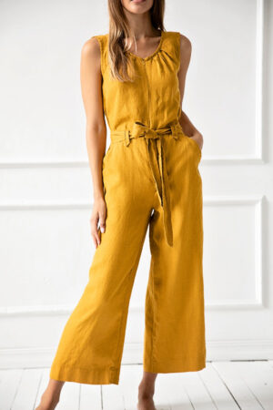 Jumpsuit 1265 100% lan, MUSTARD M