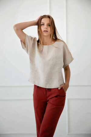 Bluza ženska 1503 100% lan, več barv in velikosti