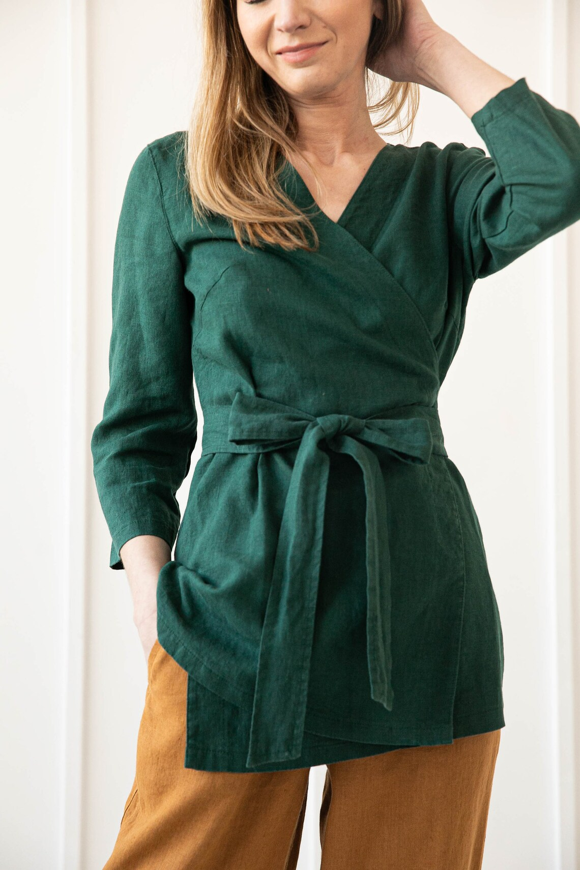 Srajca ženska 1510 100% lan, več barv in velikosti