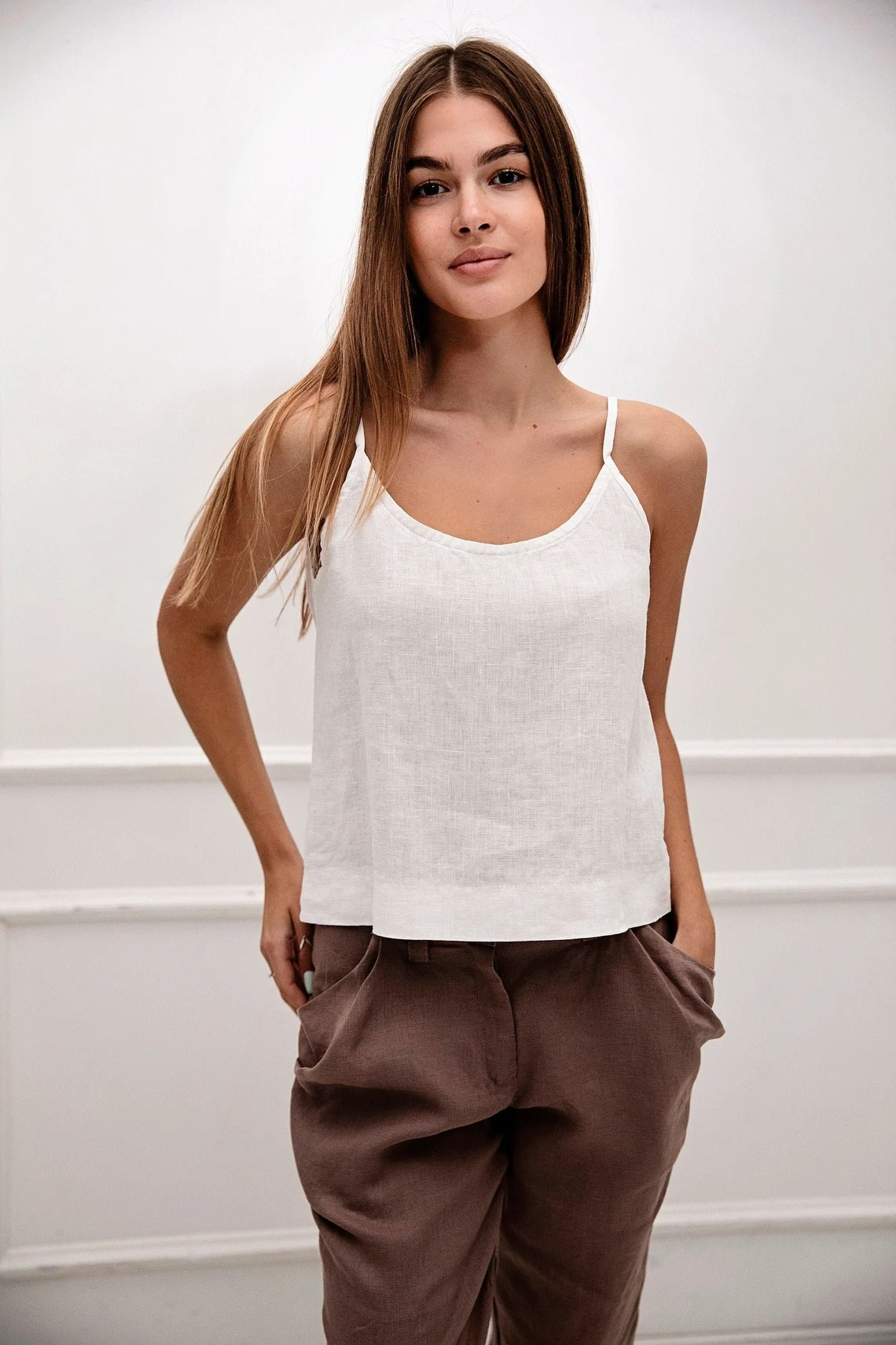 Top ženski 1507 100% lan, več barv in velikosti Top ženski 1507 100% lan, več barv in velikosti