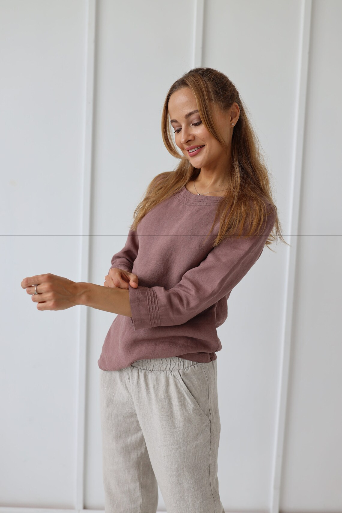 Tunika 1513, 100% lan, CAPPUCINO M