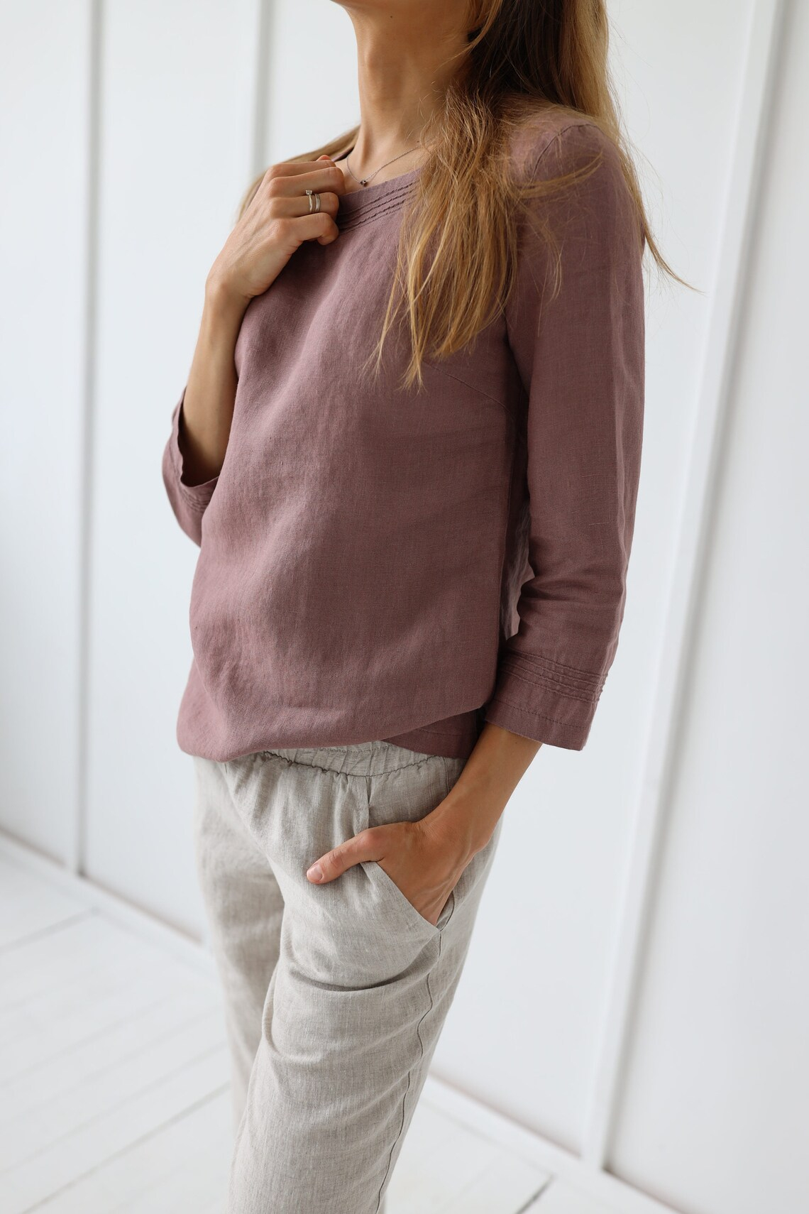 Tunika ženska 1513 100% lan, več barv in velikosti