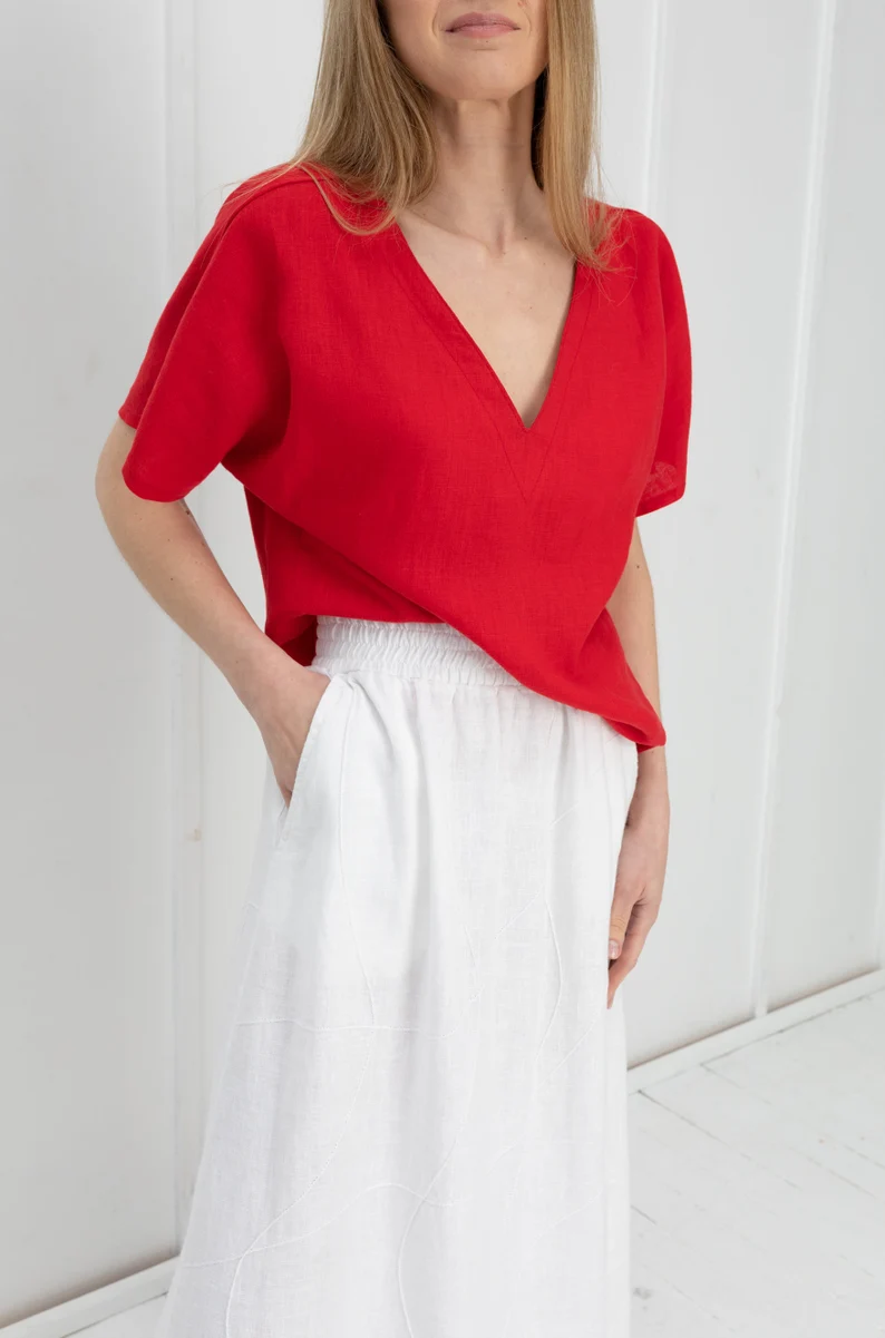 Tunika ženska 1505 100% lan, več barv in velikosti