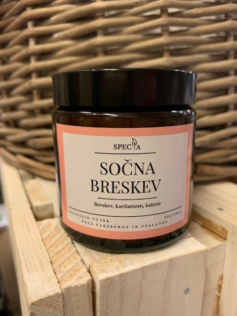 Dišeča sveča "Sočna breskev" 120ml.