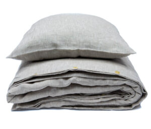 NA ZALOGI Lanena posteljnina predprana SIVA melange 200x200,2x50x70