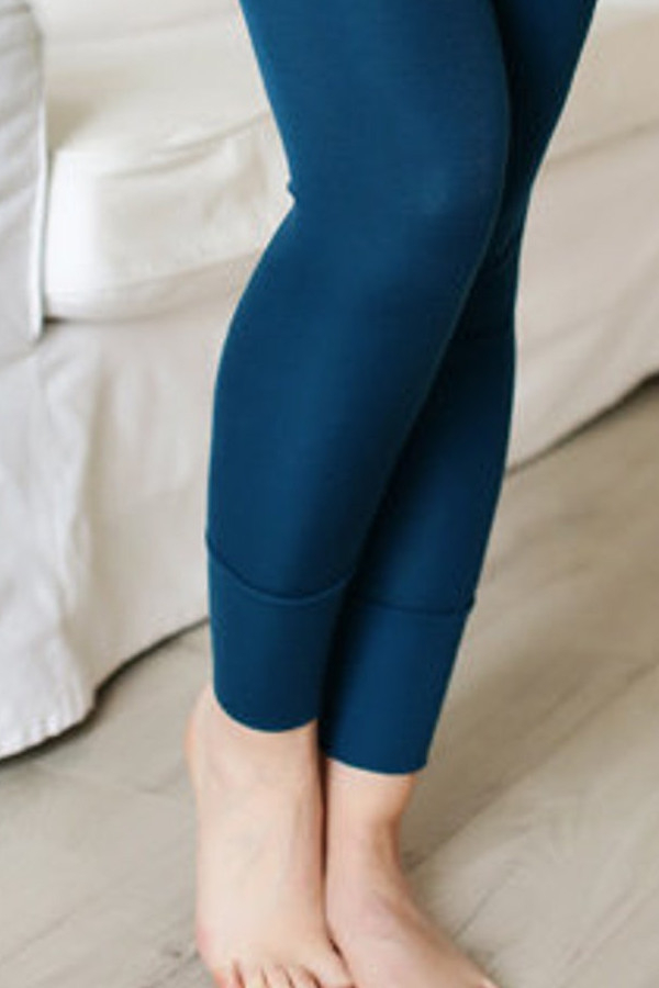 Ženske legice iz 100% volne TEMNO MODRE