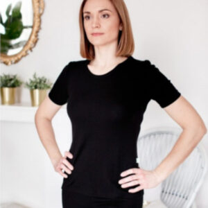 Ženska majica KR iz 100% volne ČRNA