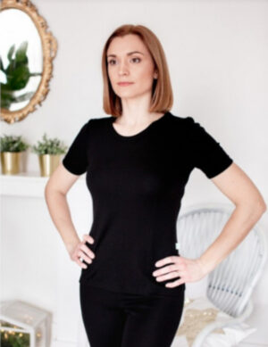 Ženska majica KR iz 100% volne ČRNA