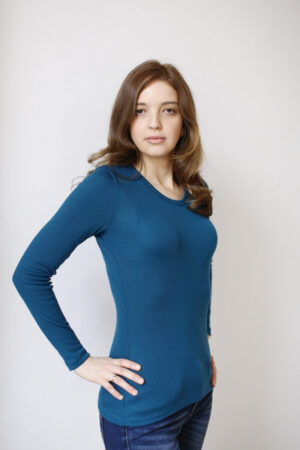 Ženska majica DR iz 100% volne TEMNO MODRA