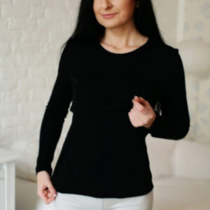 Ženska majica DR iz 100% volne ČRNA