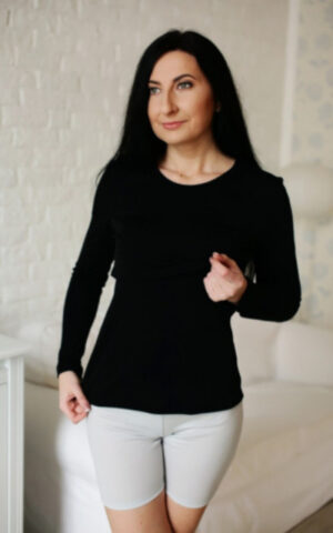 Ženska majica DR iz 100% volne ČRNA