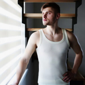 Moška majica brez rokavov iz 100% volne NATUR XS do XXXL