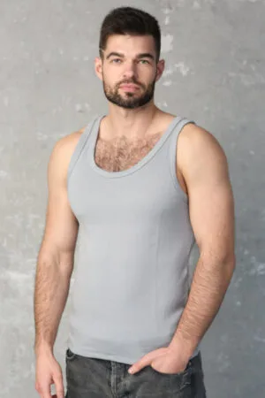 Moška majica brez rokavov iz 100% volne SIVA XS do XXXL Moška majica brez rokavov iz 100% volne SIVA XS do XXXL
