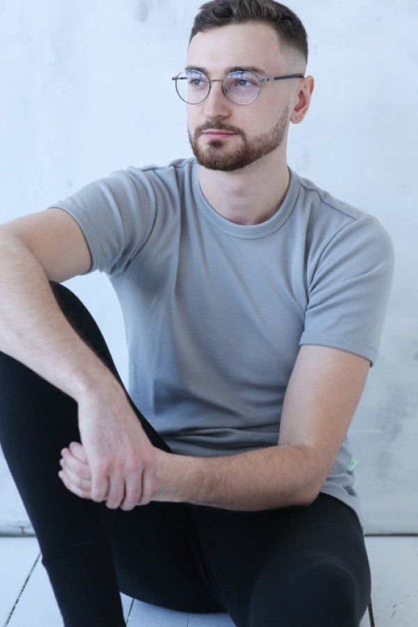 Moška majica KR iz 100% volne SIVA XS do XXXL