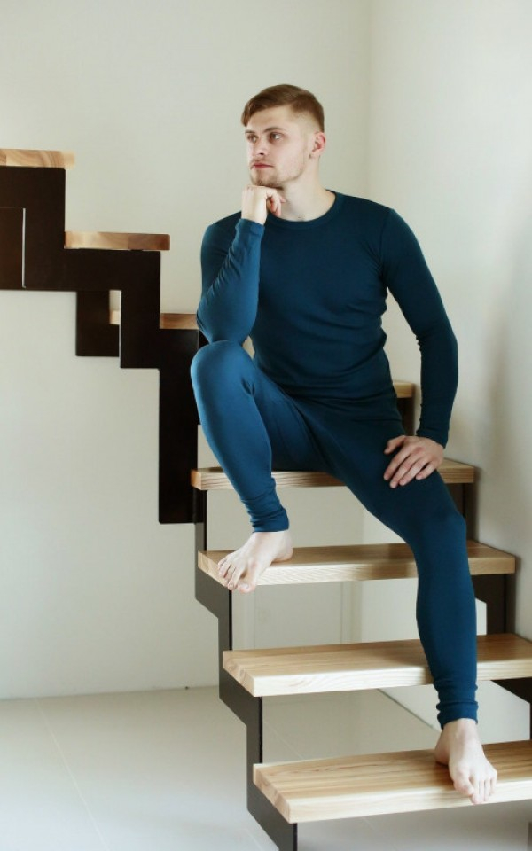 Moške legice iz 100% volne PETROL XS do XXXL Moške legice iz 100% volne PETROL XS do XXXL