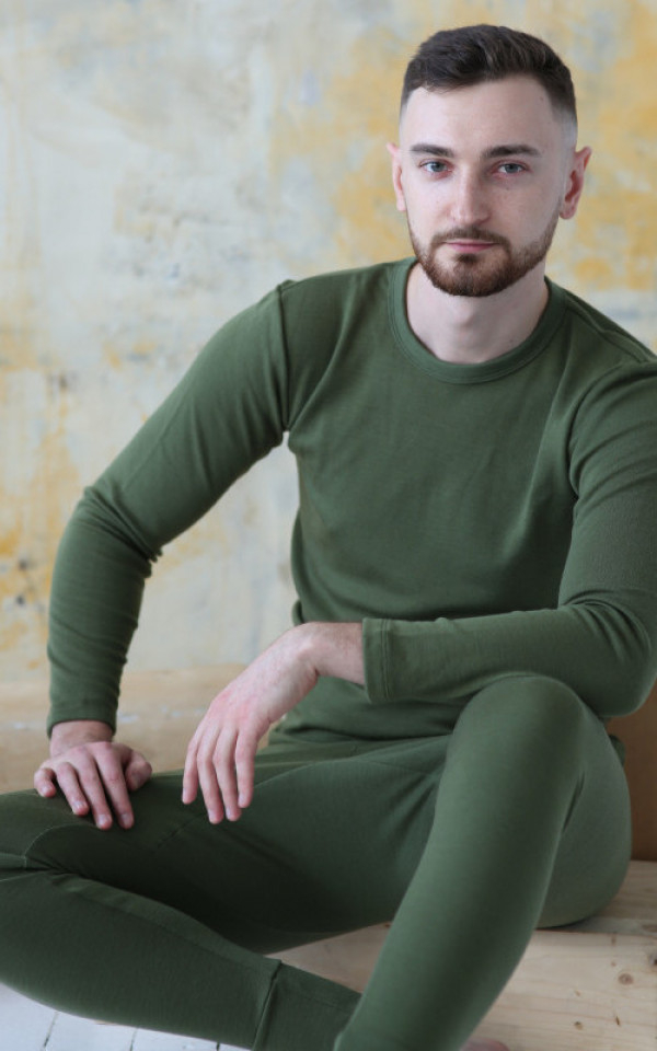 Moške legice iz 100% volne ZELENE XS do XXXL Moške legice iz 100% volne ZELENE XS do XXXL