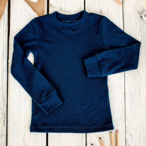 EKO Merino otroška majica DR PETROL MODRA od 62-116