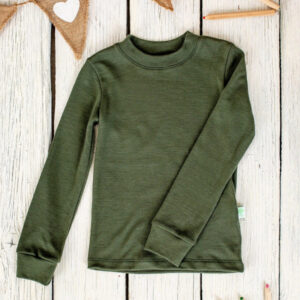 EKO Merino otroška majica DR ZELENA od 62-116