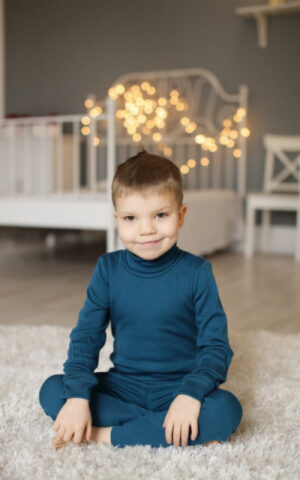 EKO Merino otroški puli DR PETROL MODER od 122-152