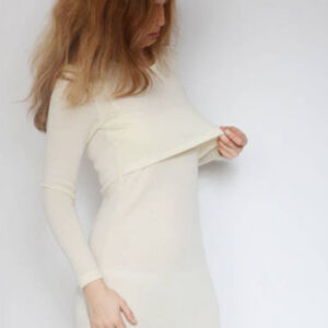 Ženska spalna srajca za dojenje iz 100% volne NATUR od S do XXL