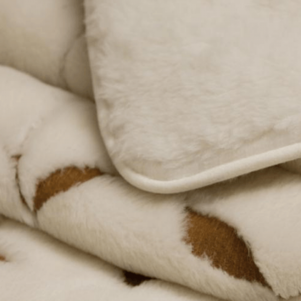 Volnena dvoplastna odeja KAŠMIR in MERINO krem/rjava