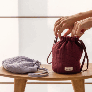 Toaletna torbica mošnjiček eko bombaž BORDO