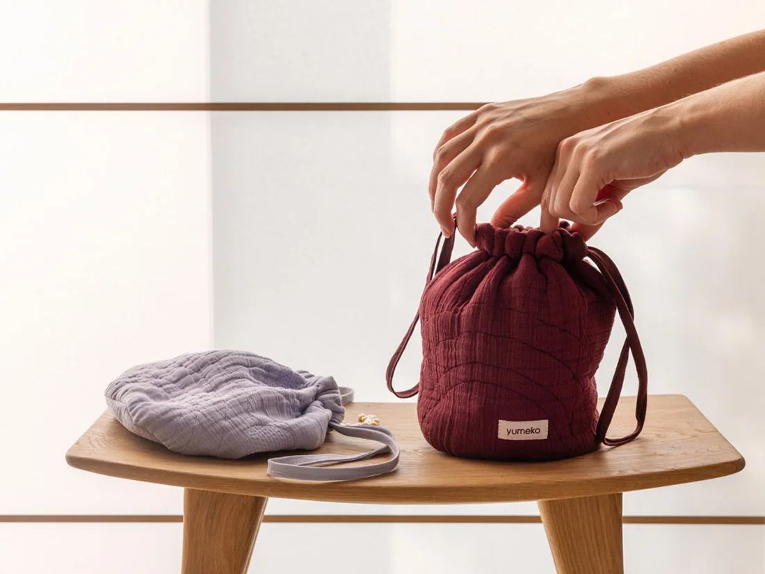 Toaletna torbica mošnjiček eko bombaž BORDO