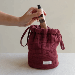 Toaletna torbica mošnjiček eko bombaž BORDO