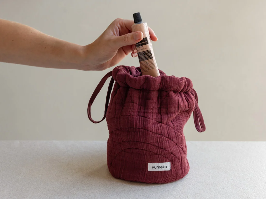 Toaletna torbica mošnjiček eko bombaž BORDO