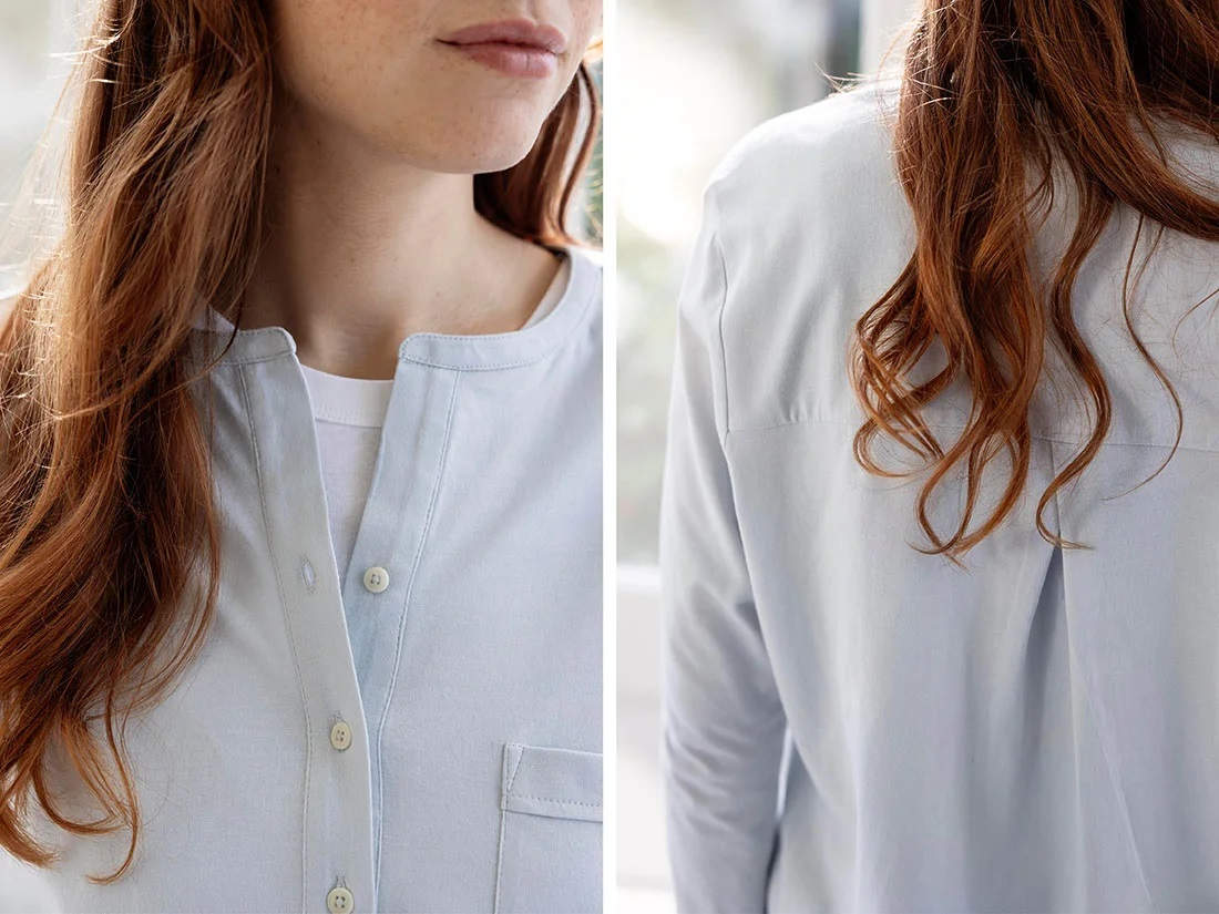 Zgornji del pižame iz eko bombaža, siv