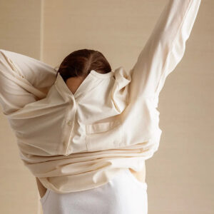 Zgornji del pižame iz eko bombaža, crem